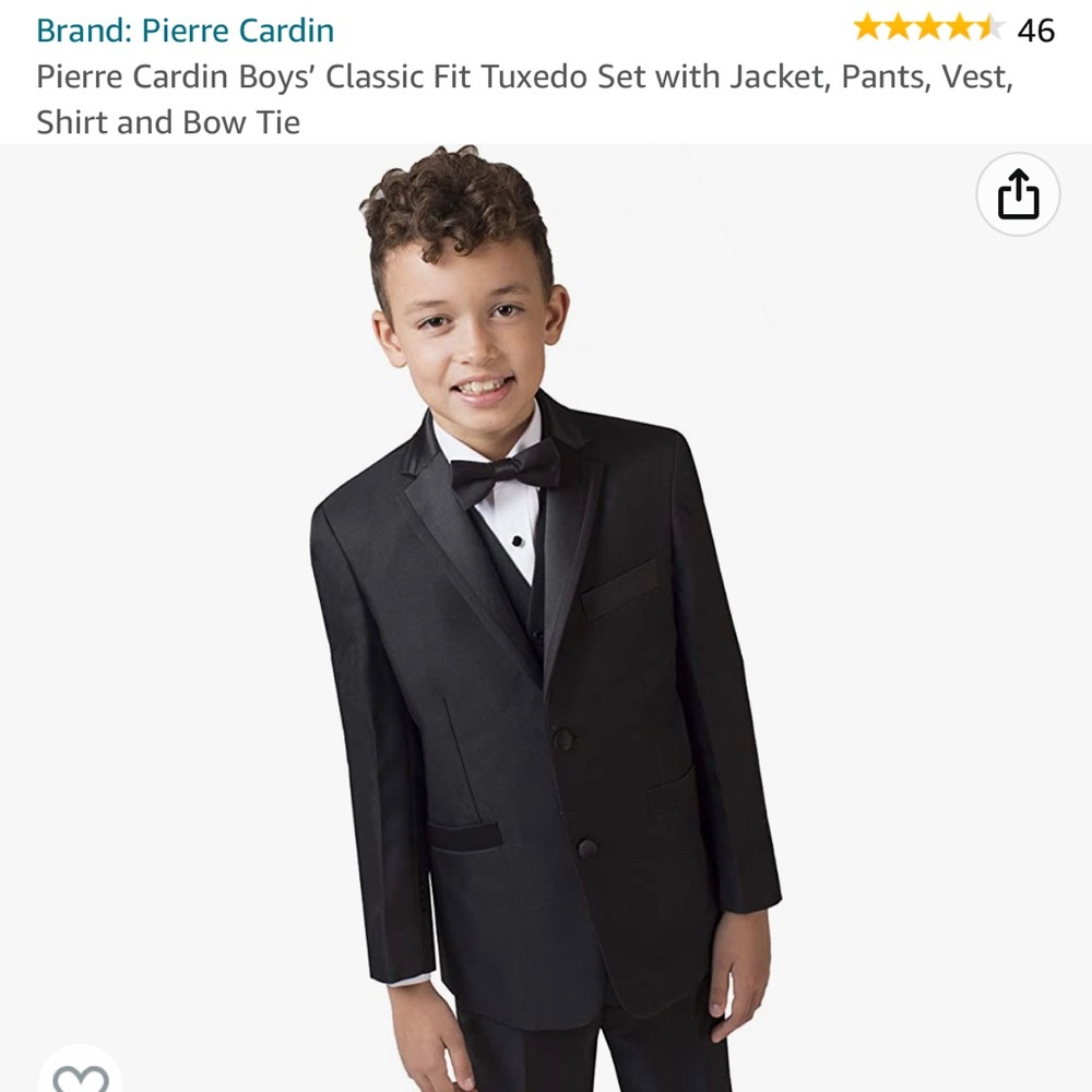 Pierre Cardin Boys’ Classic Fit Tuxedo Set